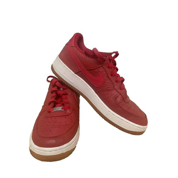 Nike Air Force 1 Low University Red Gum White Youth Boy's 7 Model # 596728-611 - Picture 1 of 15